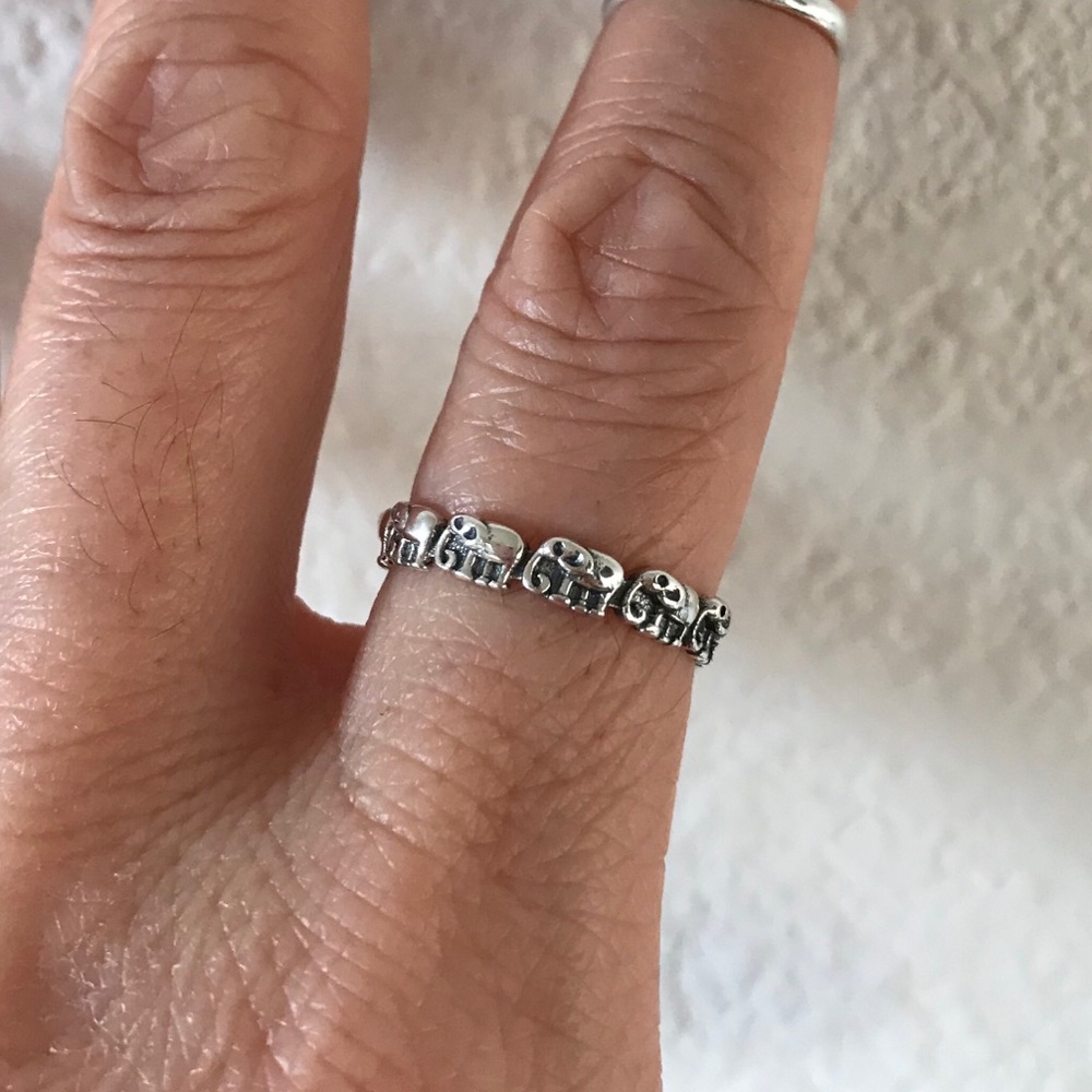 Newsterling Silver Tiny Elephant Ring - image 2
